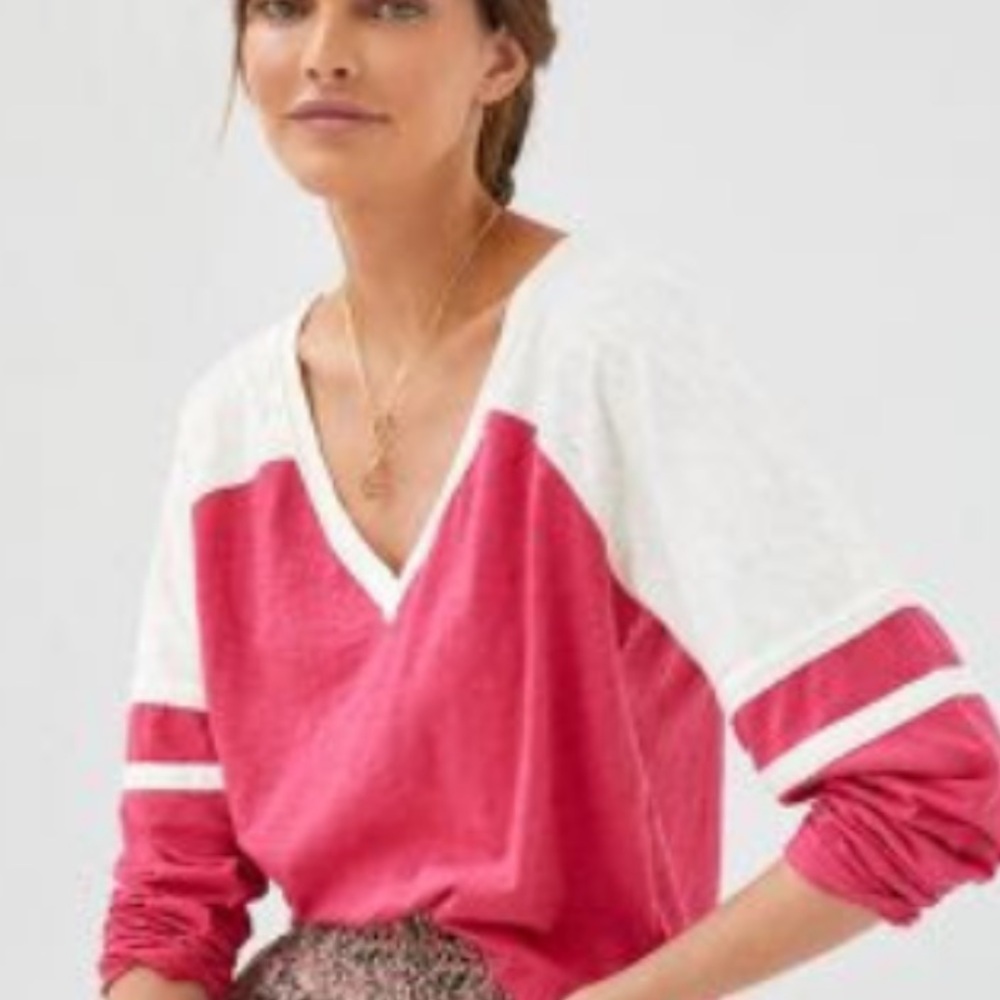 Pilcro Red and White Long Sleeve Tee